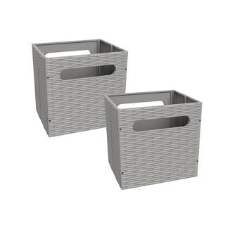 ClosetMaid 7 in. H x 7.24 in. W x 5.97 in. D Gray Plastic Mini Cube Storage Bin (2-Pack) 5439