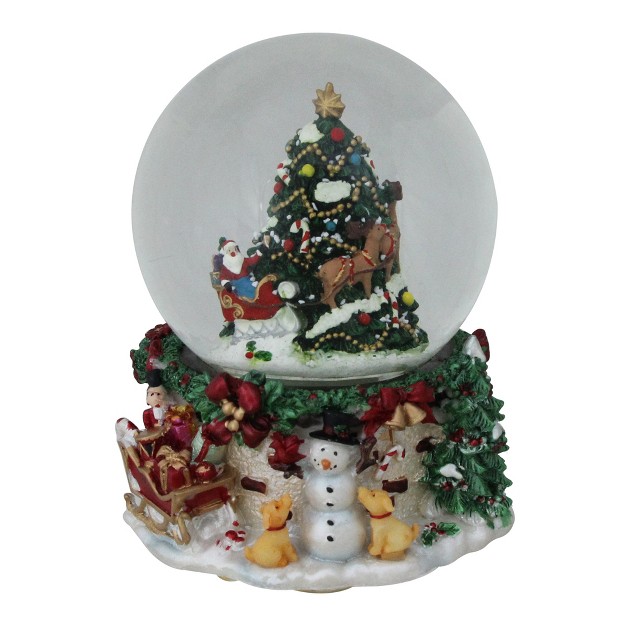 Christmas Tree And Santa Claus Musical Snow Globe