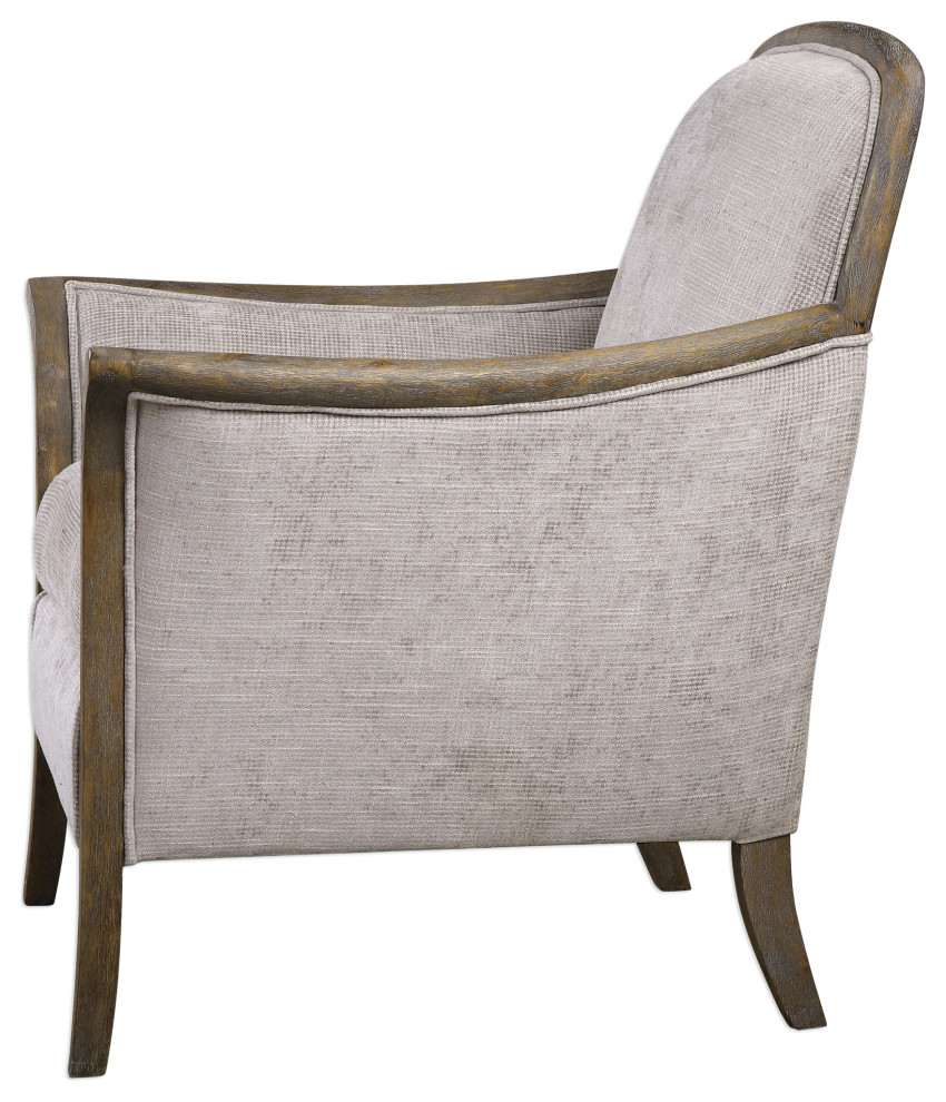 Uttermost Brittoney Taupe Armchair   Transitional   Armchairs And Accent Chairs   by HedgeApple  Houzz