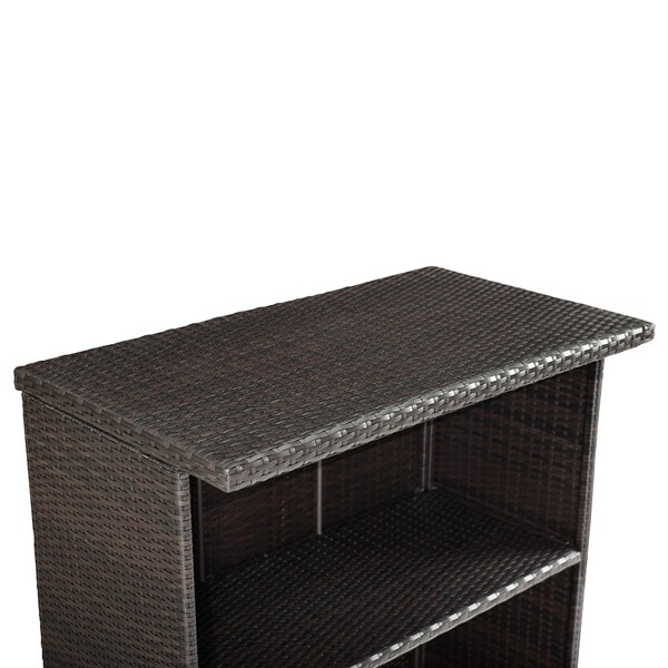 Palm Harbor Brown Wicker Outdoor Bar