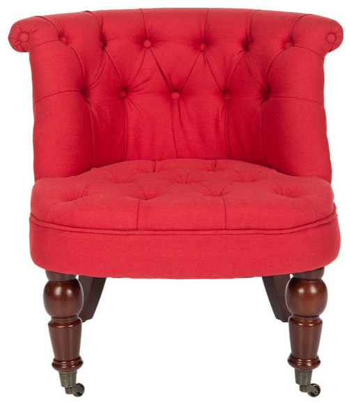 Roland Tufted Chair Cranberry/ Cherry/ Mahogony   Eclectic   Armchairs And Accent Chairs   by Virgil Stanis Design  Houzz