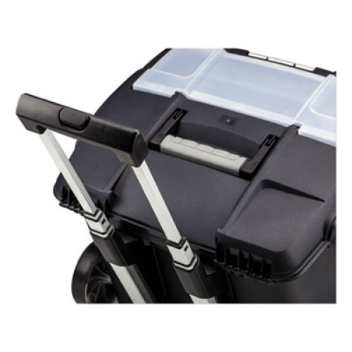 Storex Premium File Cart， 15w x 16.38d x 14.25 to 30h， Black (61507U01C)