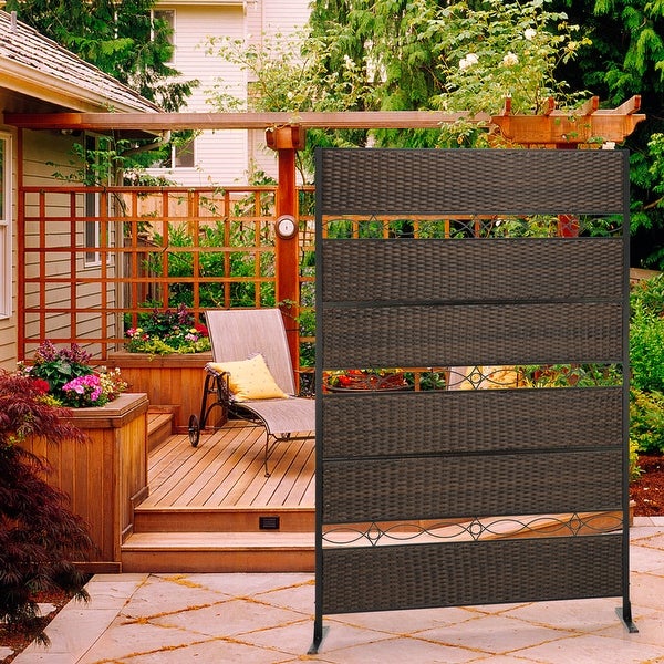 Rattan Outdoor Privacy Screen， Outdoor Divider Decorative Privacy Fence Screen