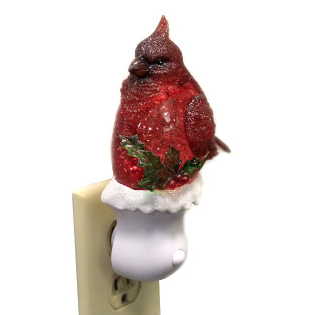 Christmas Cardinal Swirl Nightlight One Night Light 7 5 Inches Electric Holly 160193 Plastic Red