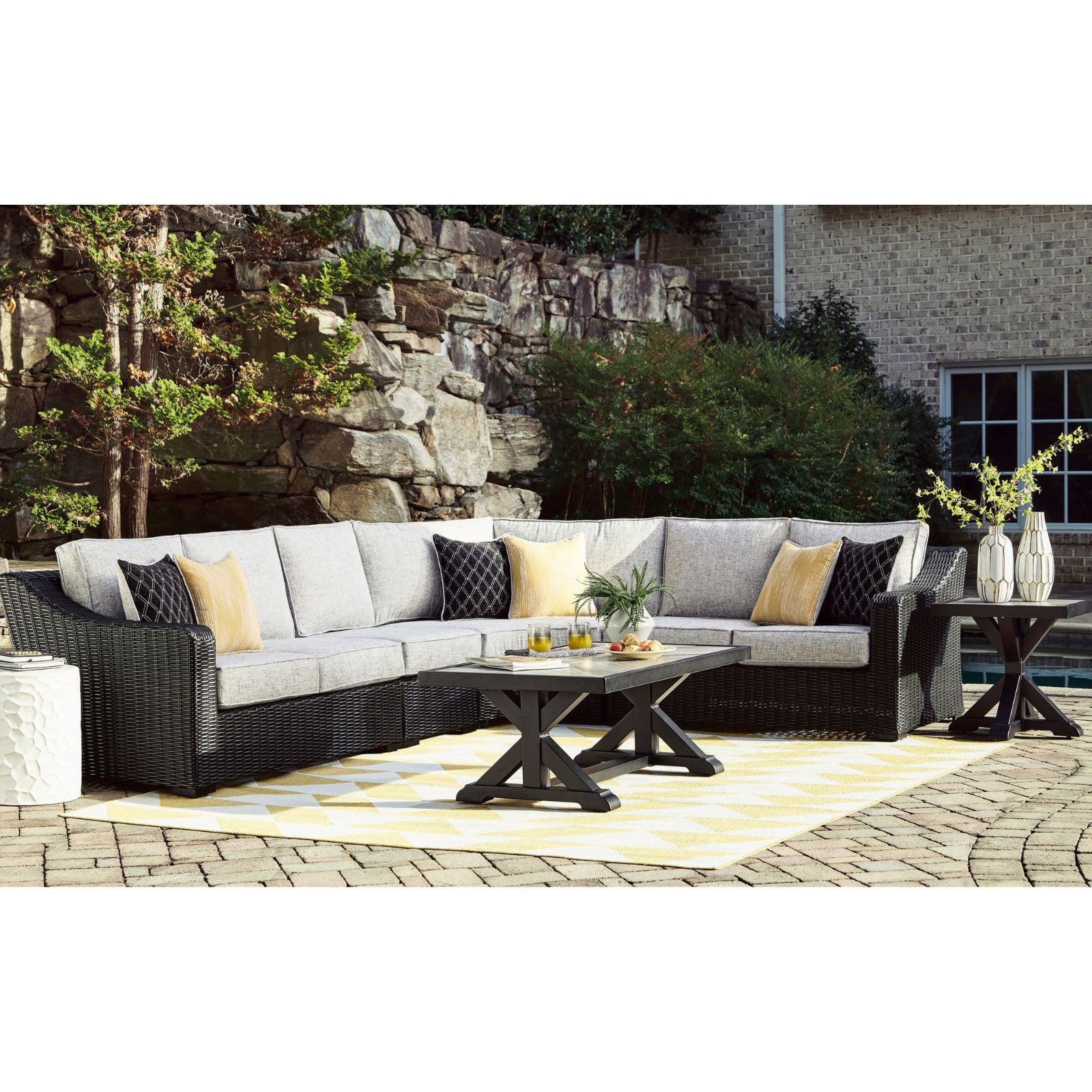 Fire Island Black Outdoor Sectional Sets