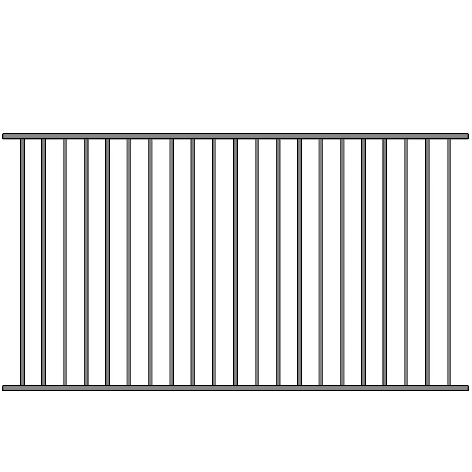 Powder coated Australia aluminium 38mm x 25mm rails flat top flat bottom welded pool fence panels 1200mm x 2400mm