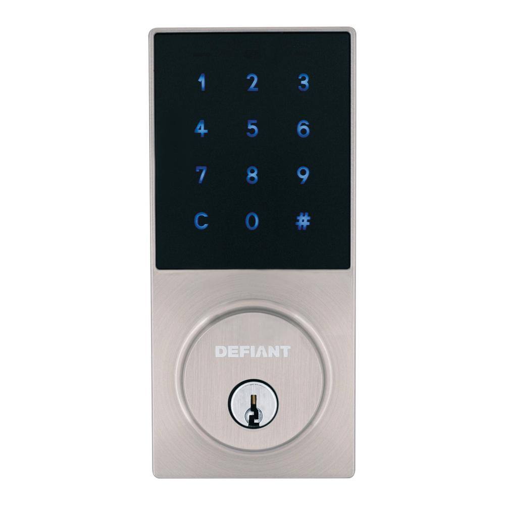 Defiant Slim Satin Nickel Electronic Touchpad Deadbolt 32GZ4X2D01BB