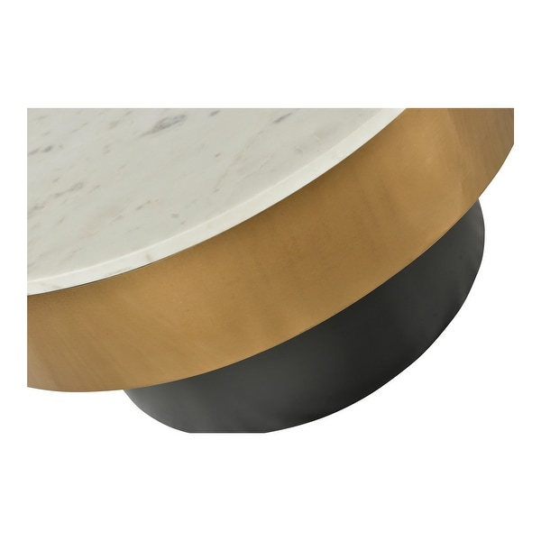 Aurelle Home Glam Gold Rimmed Marble Coffee Table