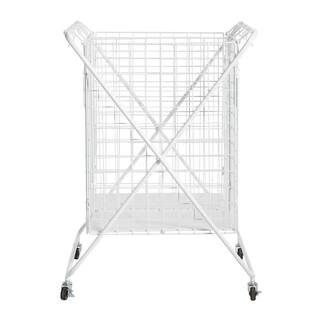 Litton Lane White Metal Farmhouse Storage Basket 53635