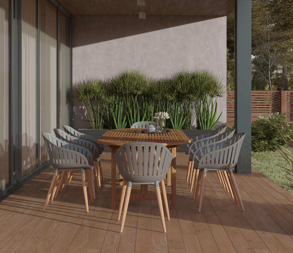 Amazonia Pinot 9 Piece Oval Teak Dining Set   Midcentury   Outdoor Dining Sets   by Amazonia  Houzz