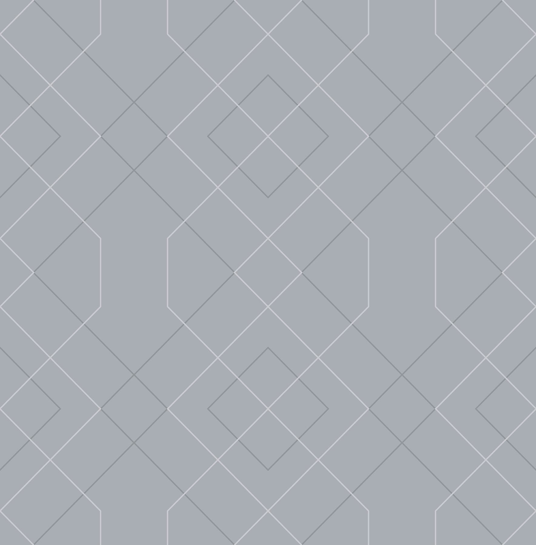 Sample Ballard Geometric Wallpaper in Pewter from the Scott Living Collection