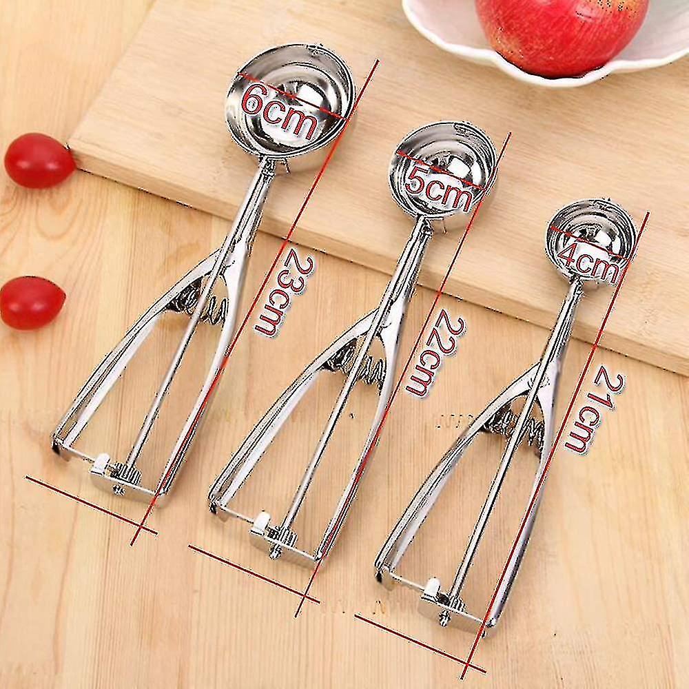 Ice Cream Scoop Set， Baking Spoon Scoopers Set 3 Pack Stainless Steel