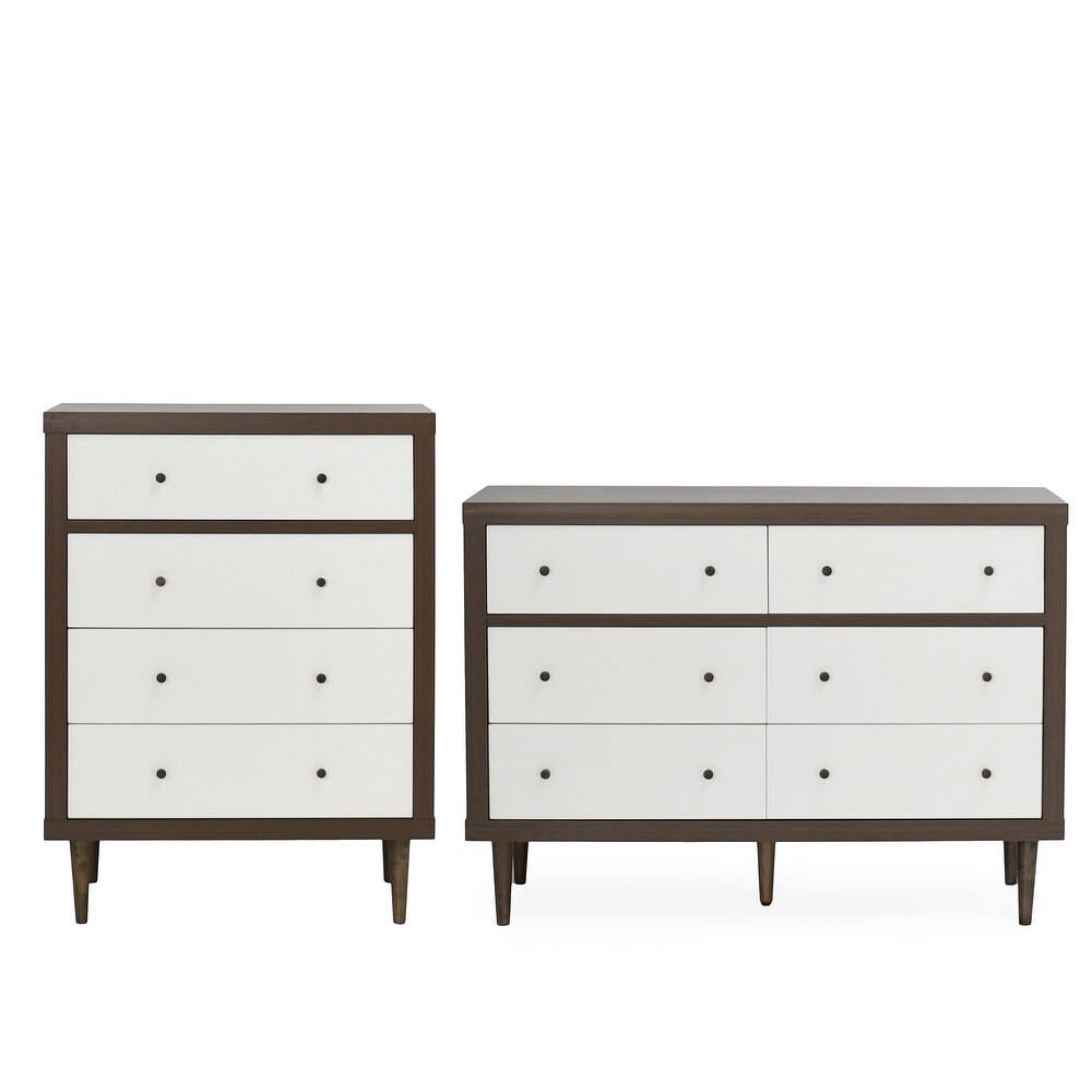 Nystrom 2 Piece Double Dresser and 4 Drawer Dresser Bedroom Set by Christopher Knight Home