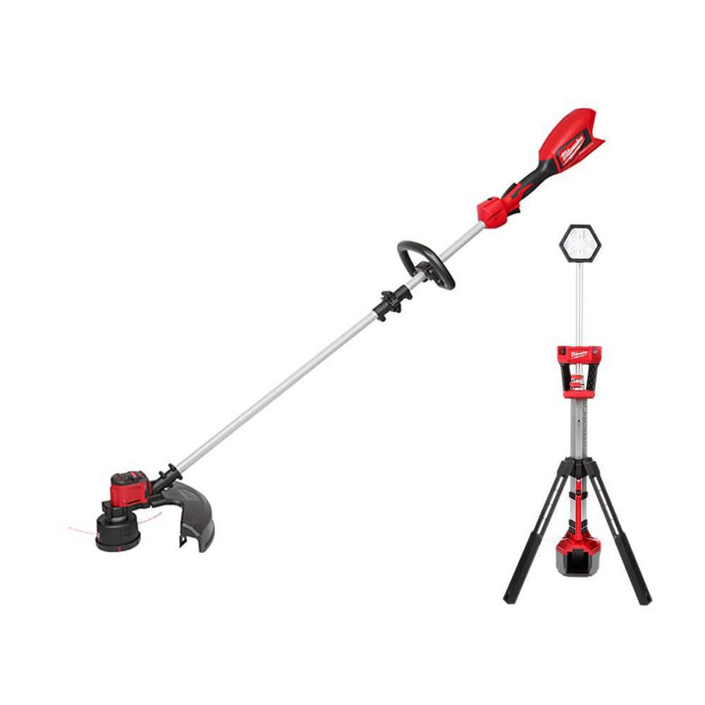 Milwaukee M18 18V LithiumIon Brushless Cordless String Trimmer  and M18 Rocket Tower Light