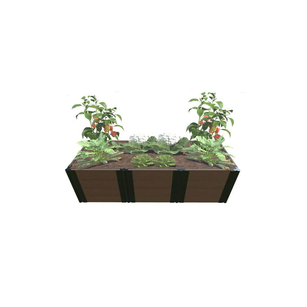 Frame It All Uptown Brown Composite 2 ft. x 6 ft. x 22 in. Raised Garden Bed - 1 in. Profile 200004092