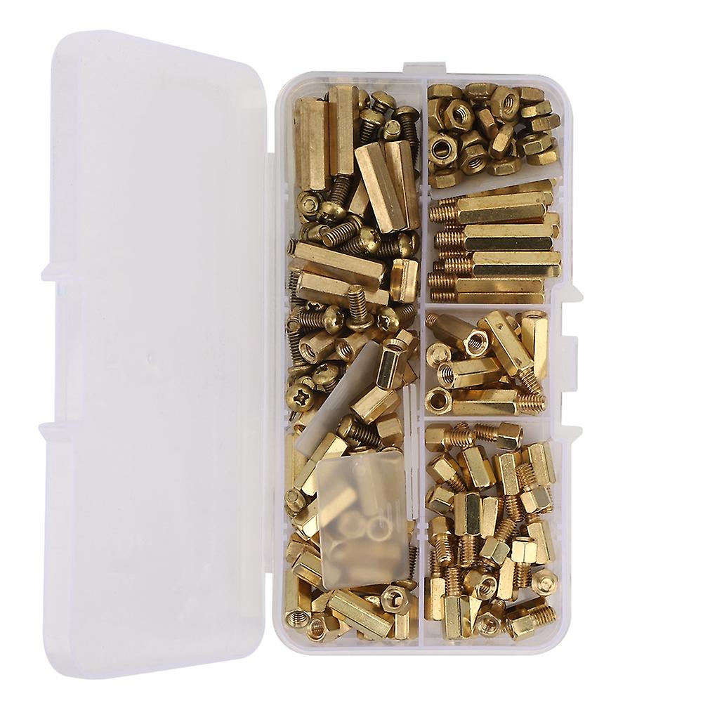 180pcs M4 Brass Standoff Spacer Pillar Nut Screws Male Female Hex Pillar Set