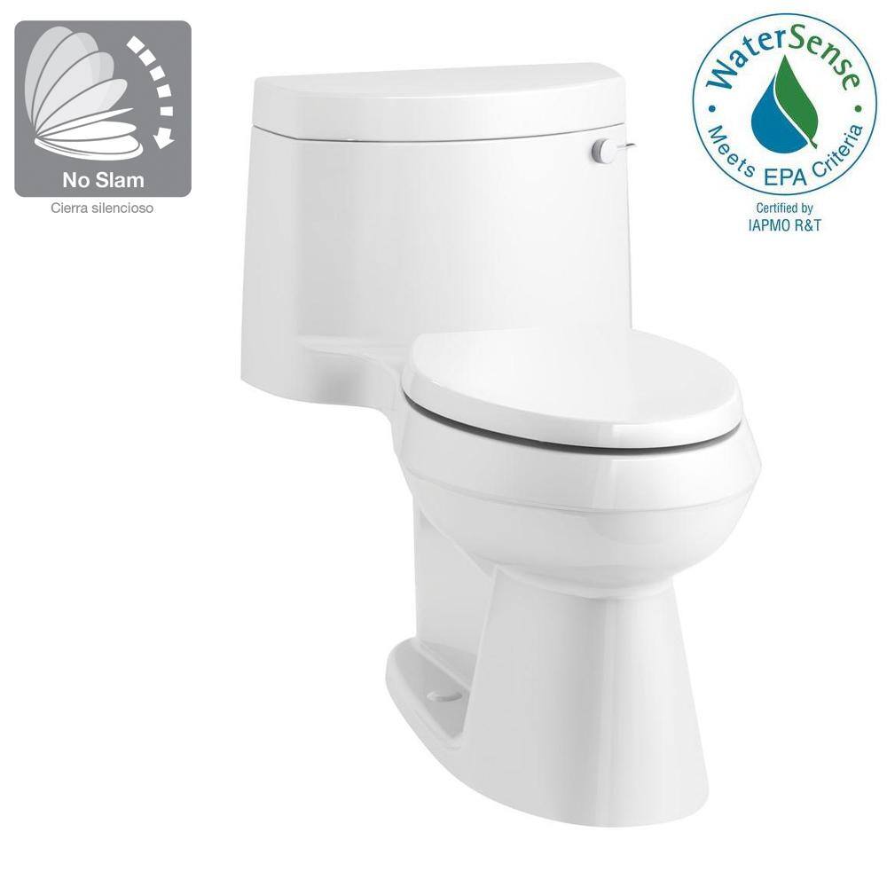 KOHLER Cimarron 1-piece 1.28 GPF Single Flush Elongated Toilet in White K-3619-RA-0