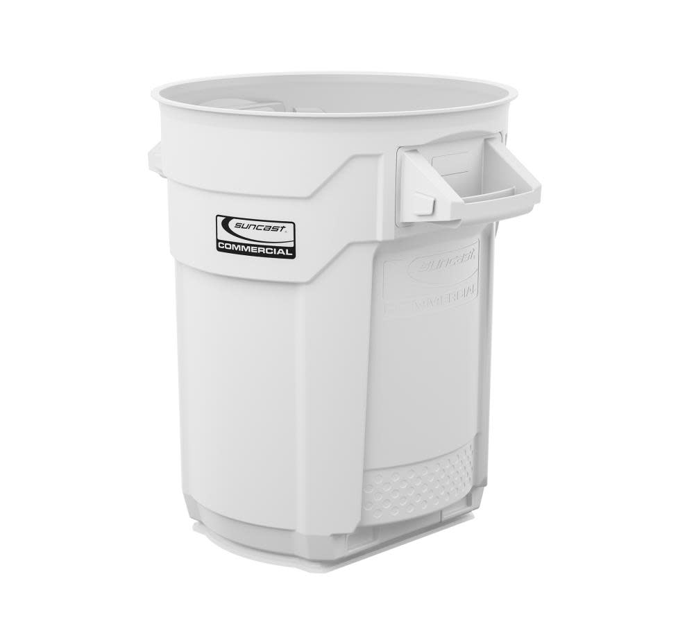 Plastic Utility Trash Can ; 20 Gallon， White