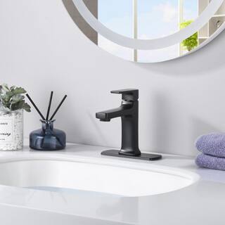 Ultra Faucets Dean Single Hole Single-Handle Lavatory Bathroom Faucet Rust Resist in Matte Black UF38107