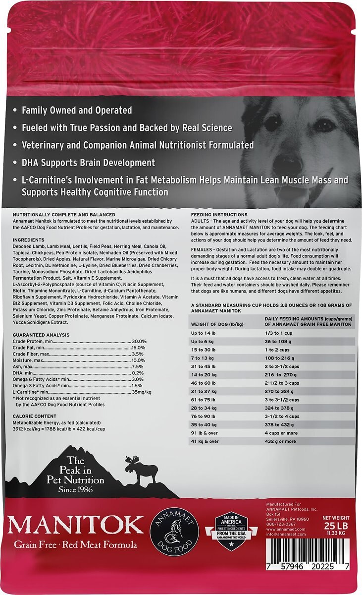 Annamaet Grain-Free Manitok Red Meat Formula Dry Dog Food