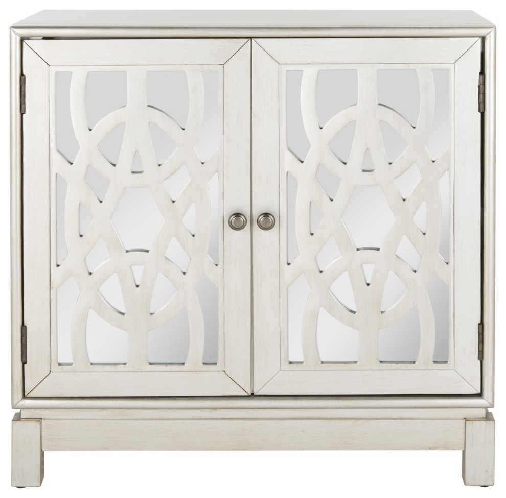 Lana 2 Drawer Chest Silver   Transitional   Accent Chests And Cabinets   by Peachtree Fine Furniture  Houzz