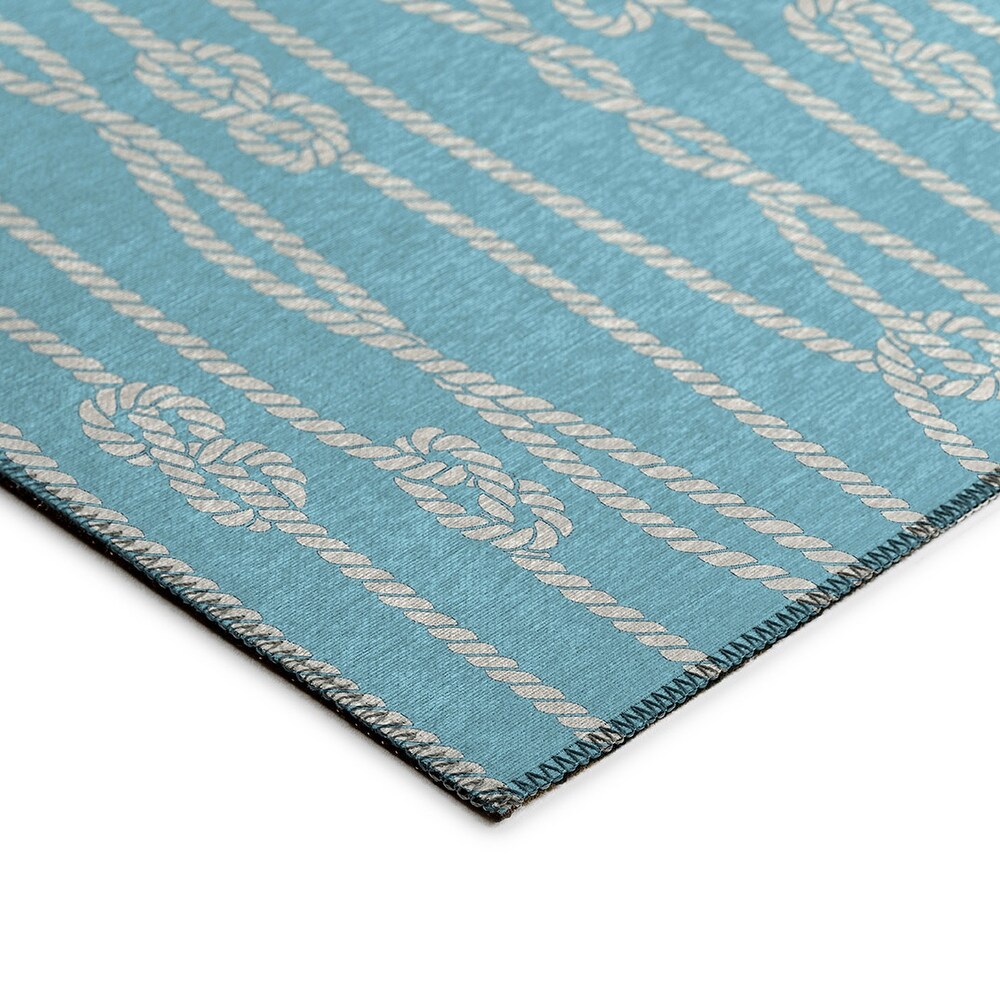 Indoor/Outdoor Harpswell Ocean Rope Washable Rug