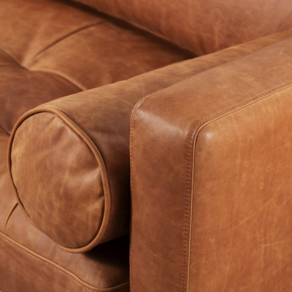 Poly and Bark Napa Leather Sleeper Sofa  Cognac Tan   Contemporary   Sleeper Sofas   by Edgemod Furniture  Houzz