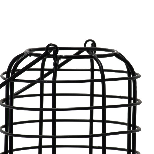 Black Round Metal Wire Pillar Candle Holder With Handle Foreside Home amp Garden