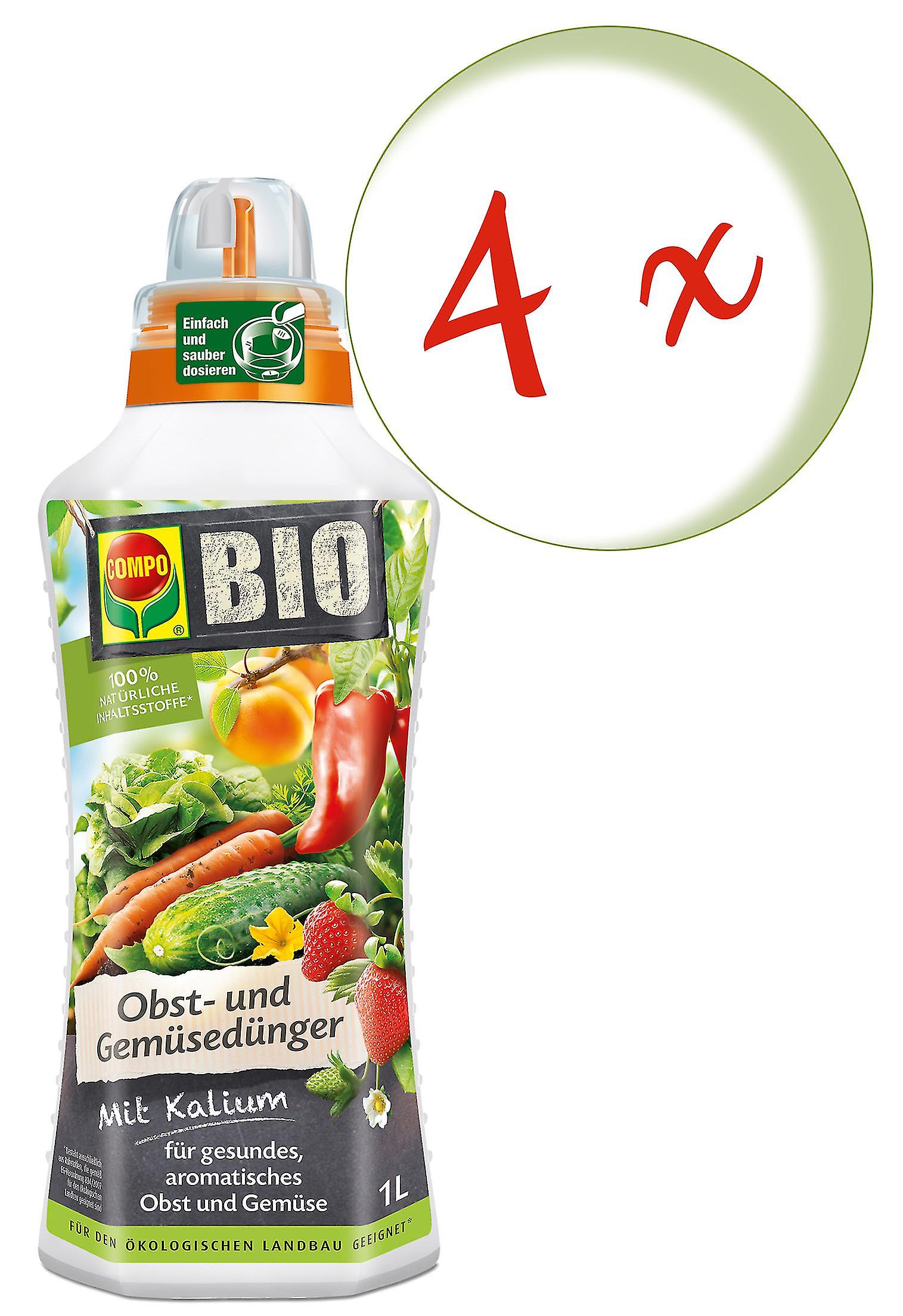 4 x COMPO BIO fruit and vegetables， 1 litre