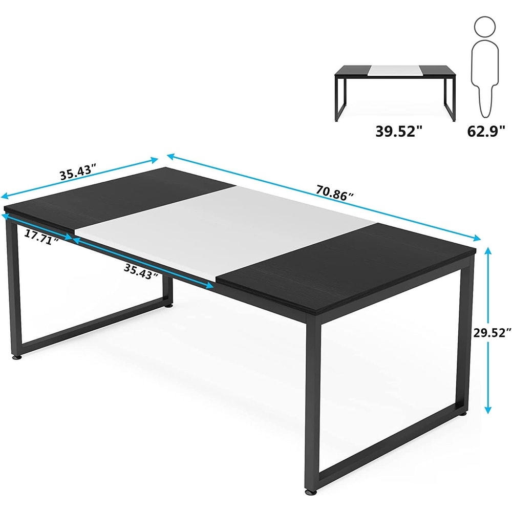 71 Inch Modern Rectangular Dining Table for 6 Person