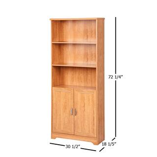 SAINT BIRCH Manchester 72.25 in. Honey Maple 3-Shelf Standard Bookcase SBSF37686BKHM