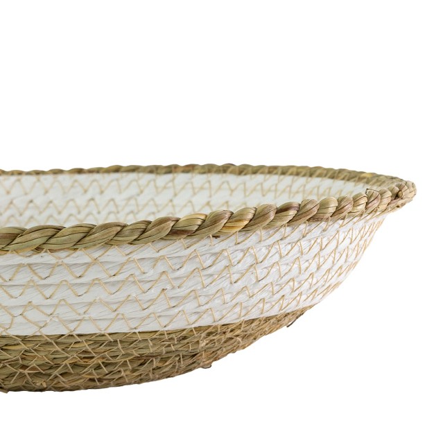 Woven White Decorative Bowl Seagrass amp Rope Foreside Home amp Garden