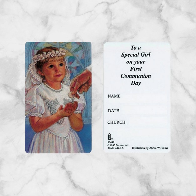 Roman Club Pack Of 50 Girl x27 s First Communion Keepsake Cards 95499