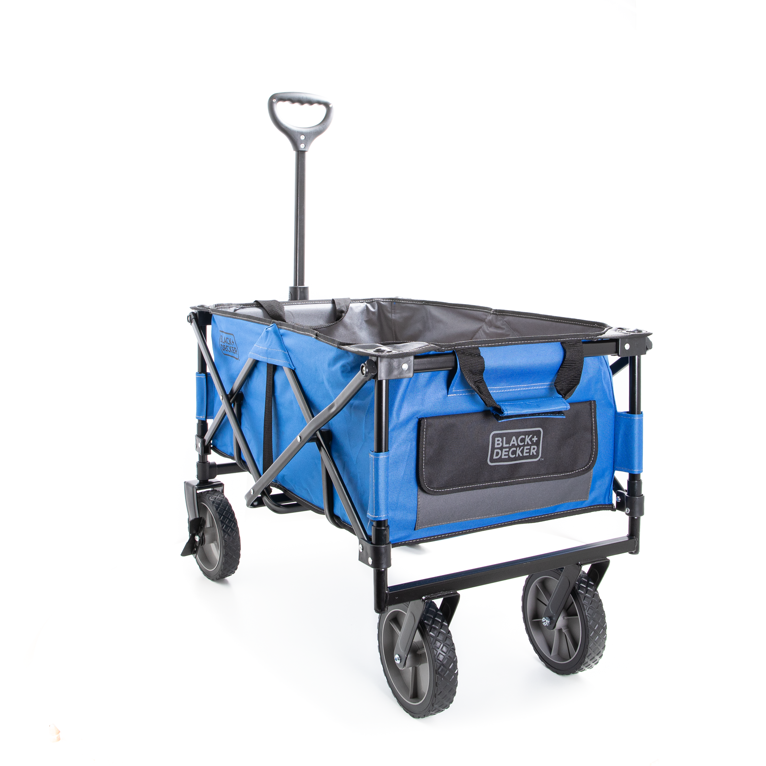 Collapsible Storage Cart, Folding Utility Wagon, Holds up to 176 lbs., Blue