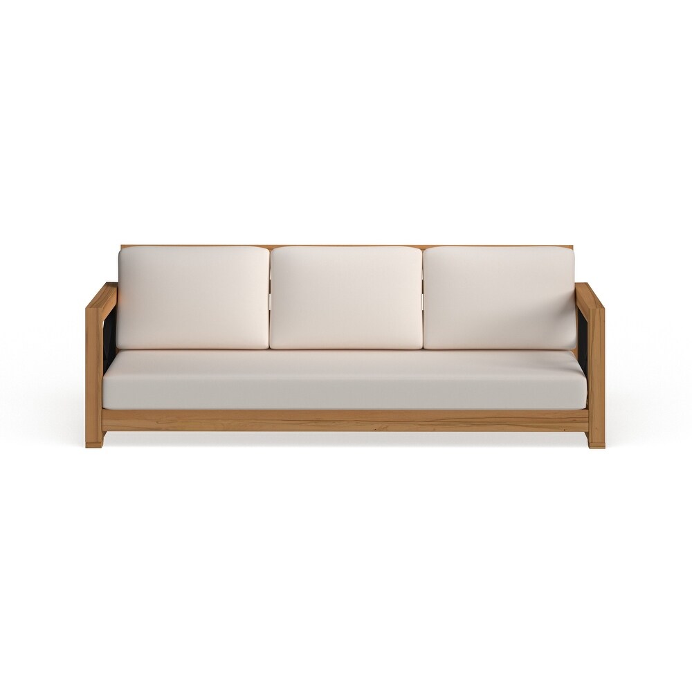 SAFAVIEH Couture Curacao Outdoor Teak 3 Seat Sofa