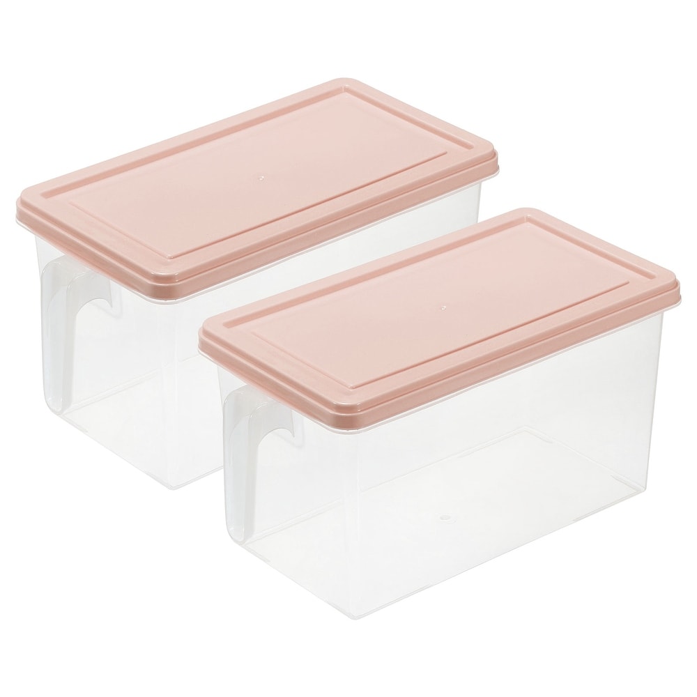 2PCS Refrigerator Storage Box Food Container Kitchen Fridge Organizer  Pink   Pink