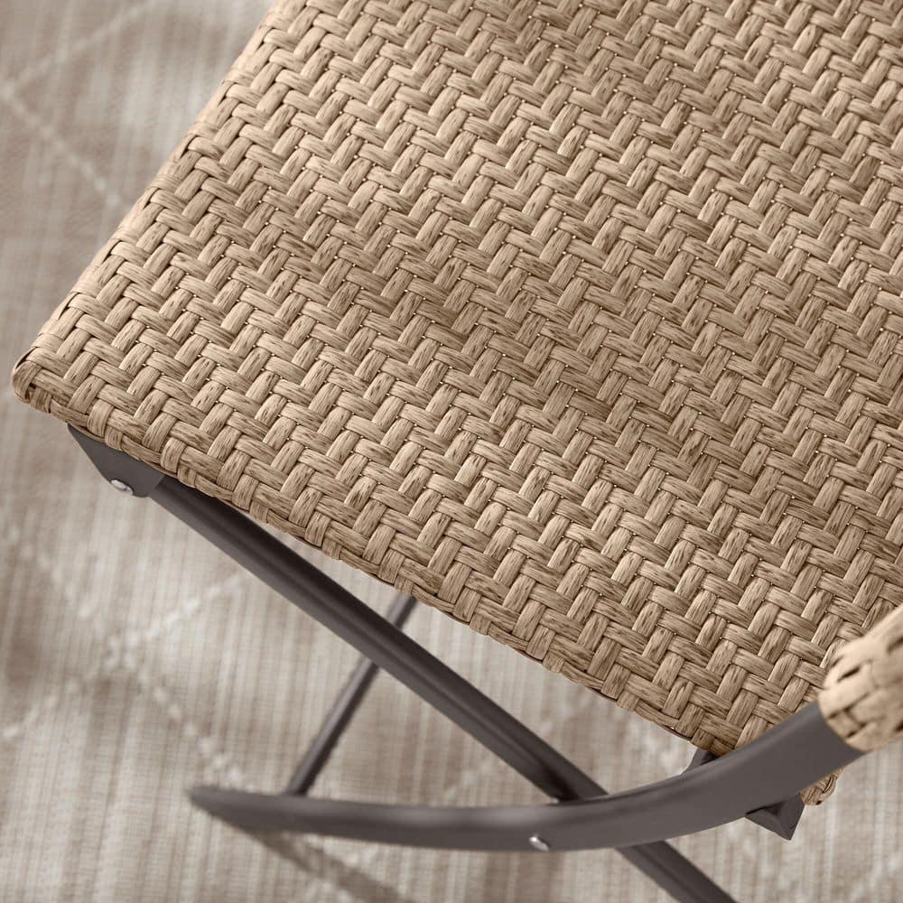 StyleWell Mix and Match Dark Taupe Folding Wicker Outdoor Dining Chair