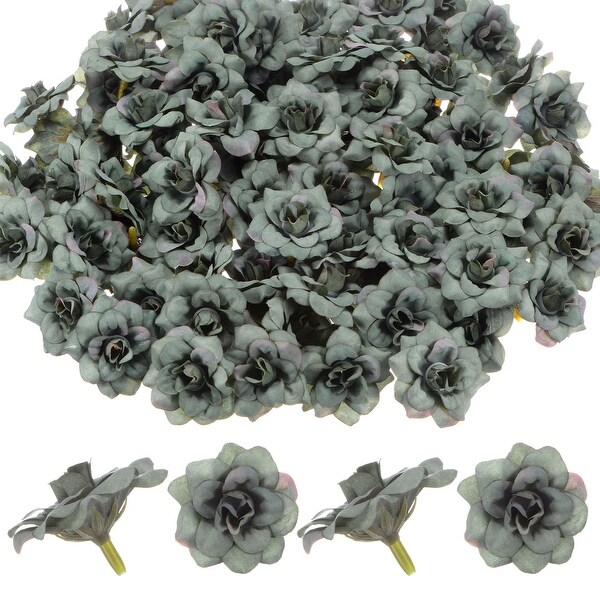 100Pack Artificial Roses Heads，Silk Fake Rose Head for Bouquet