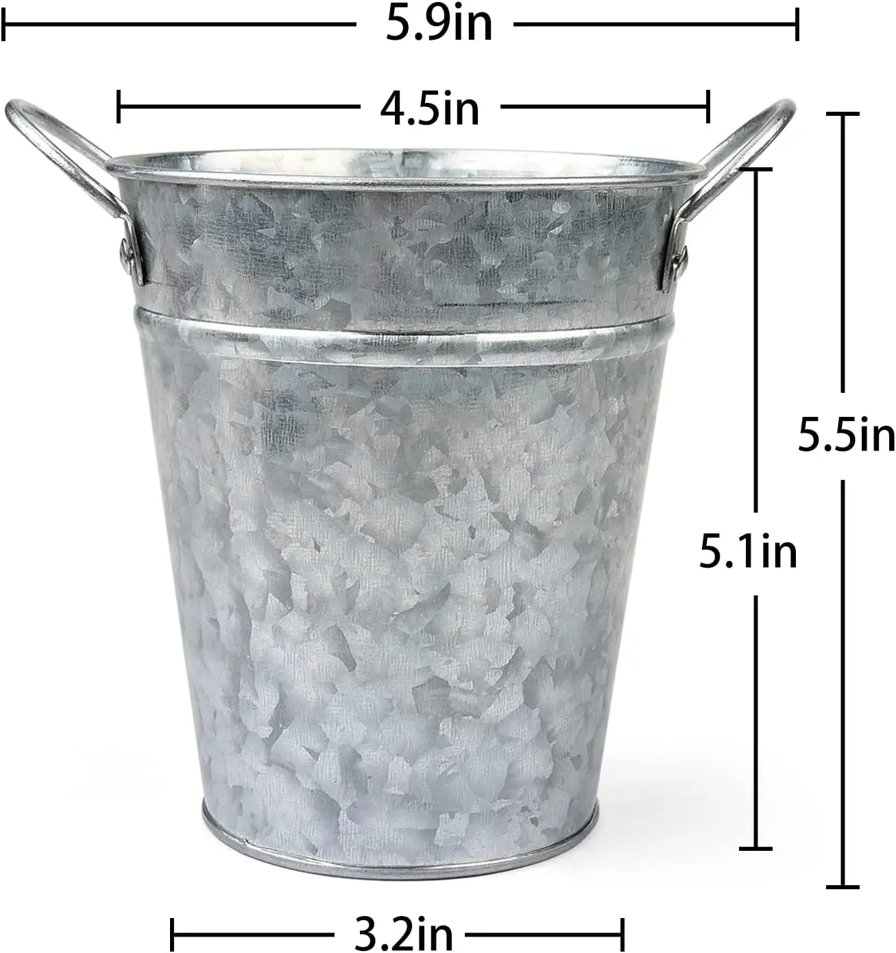 Best Quality Handcrafted Galvanized Table Top Anti Rust Small Metal Bucket With Handles For Outdoor And Indoor Planter And Pots