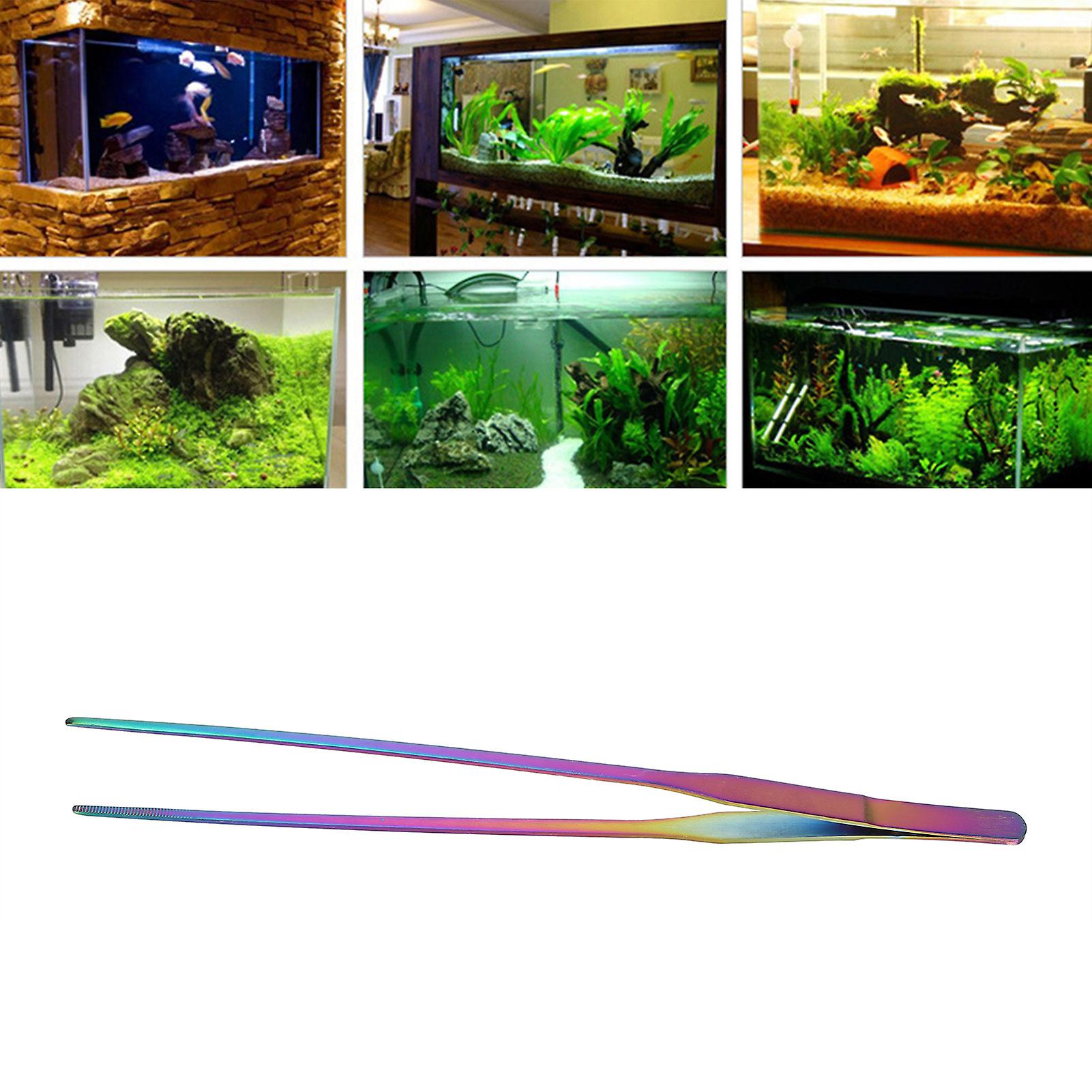 27cm Aquarium Tweezers Stainless Steel Fish Tank Long Tweezers Planted Tongs Feeding Tools27cm Straight Tweezers