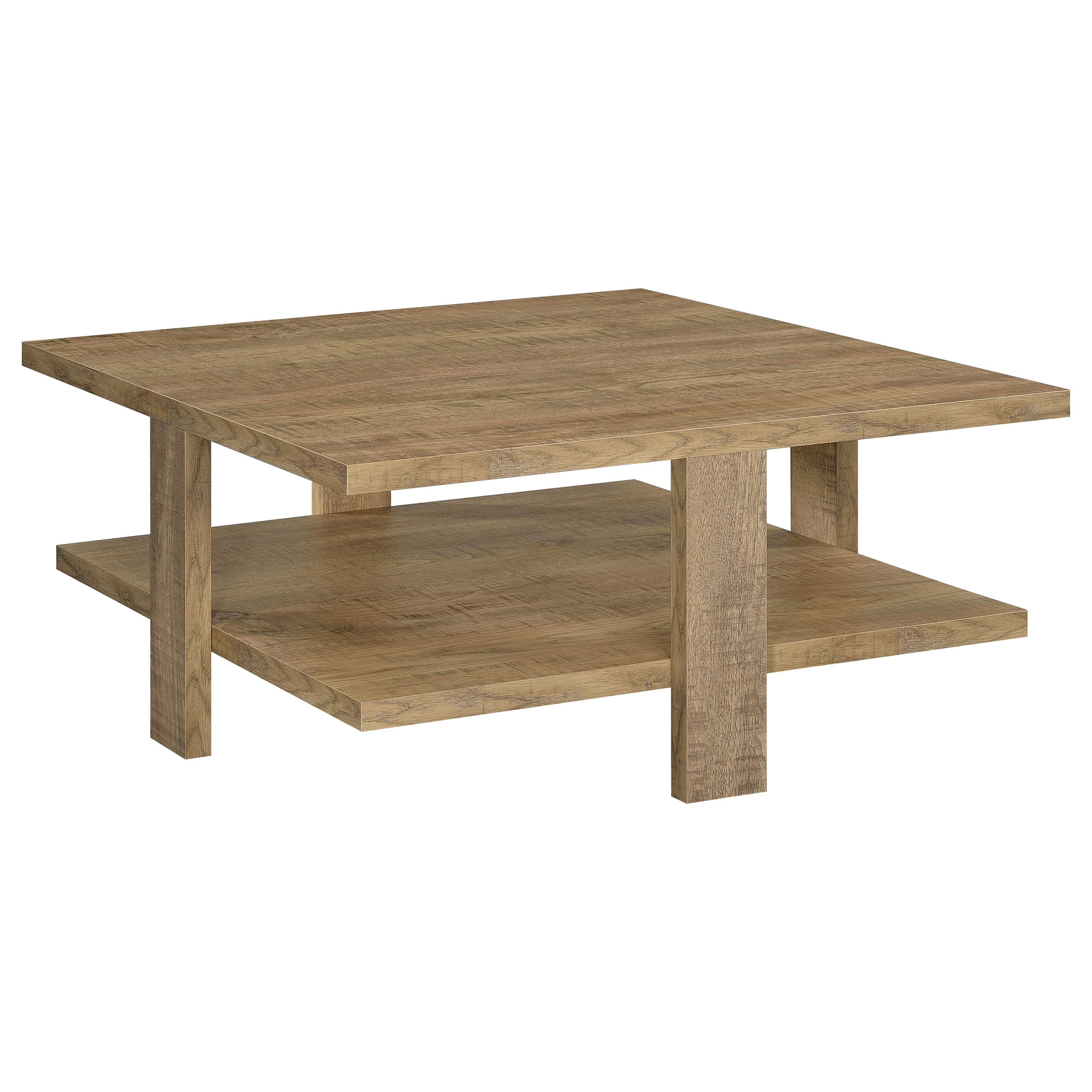 Dawn Square Engineered Wood Coffee Table With Shelf Mango-707718