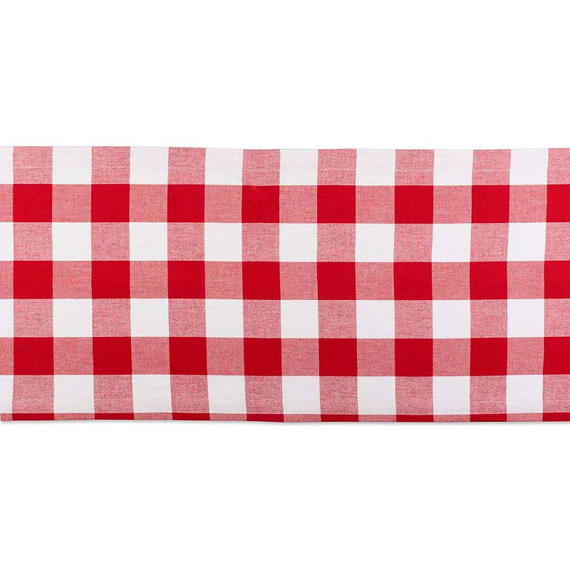 72 Red and White Checkered Rectangular Table Runner