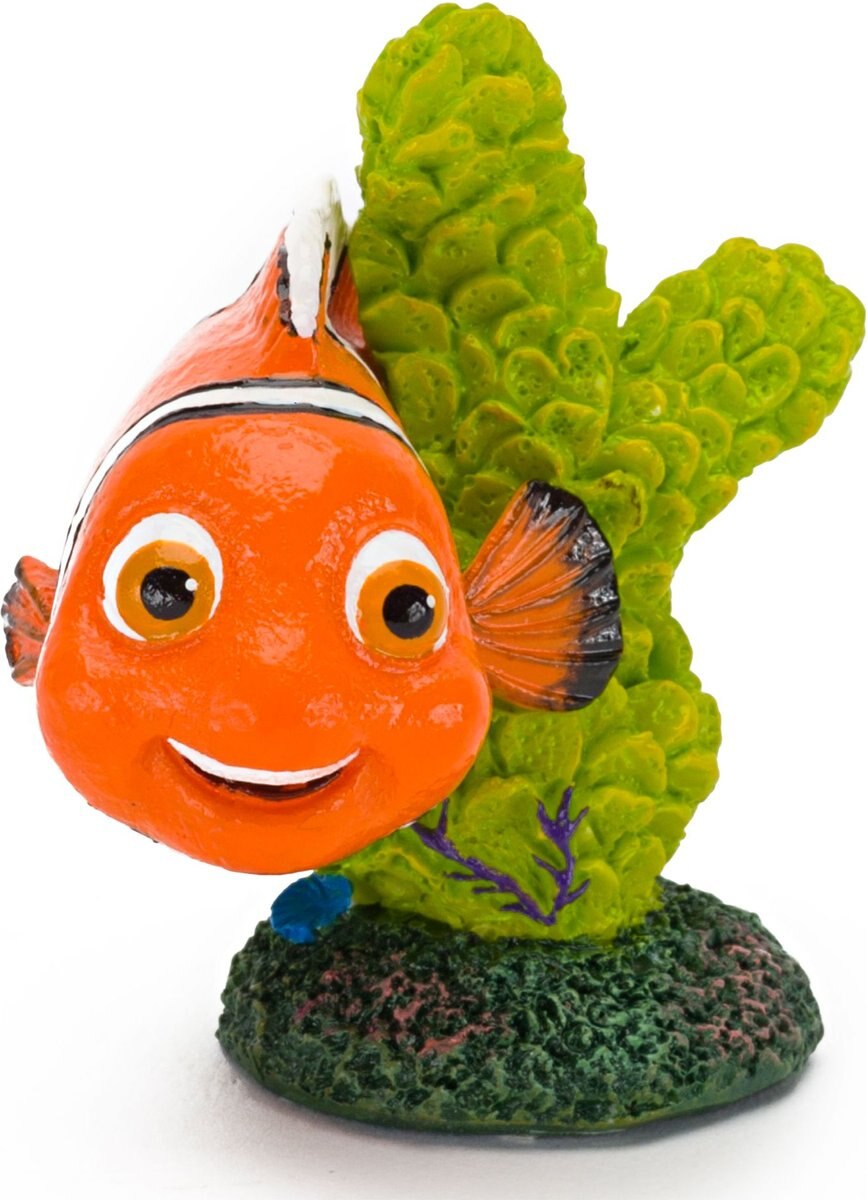 Penn-Plax Nemo With Green Coral Aquarium Ornament