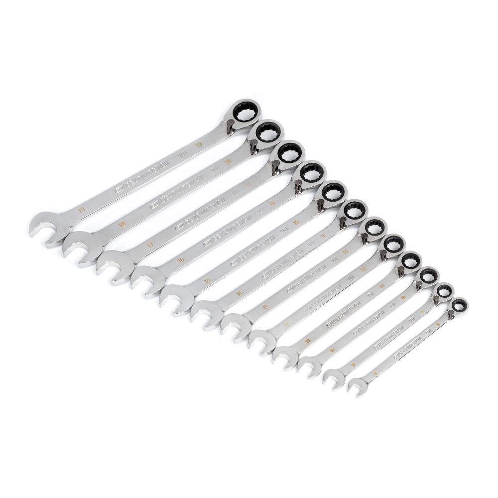 GEARWRENCH Ratcheting Wrench Set 90 Tooth 12 Point Metric Reversible 12pc 86627 from GEARWRENCH