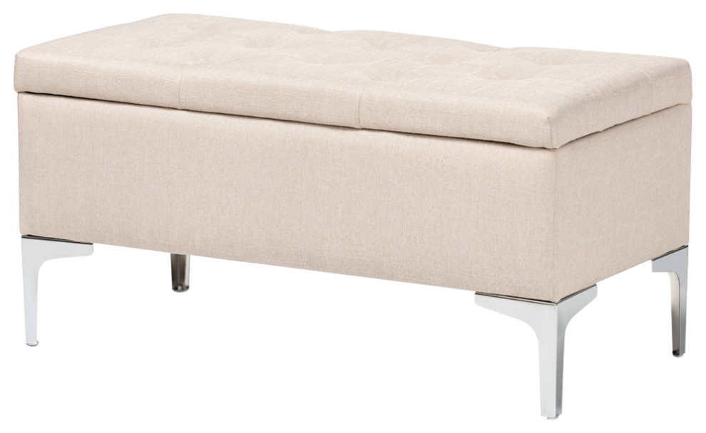 Ida Contemporary Storage Ottoman   Midcentury   Footstools And Ottomans   by Baxton Studio  Houzz