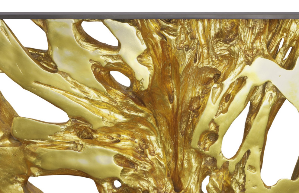 Cast Root Framed Console Table  Wood Frame  Resin  Gold Leaf   Contemporary   Console Tables   by Phillips Collection  Houzz