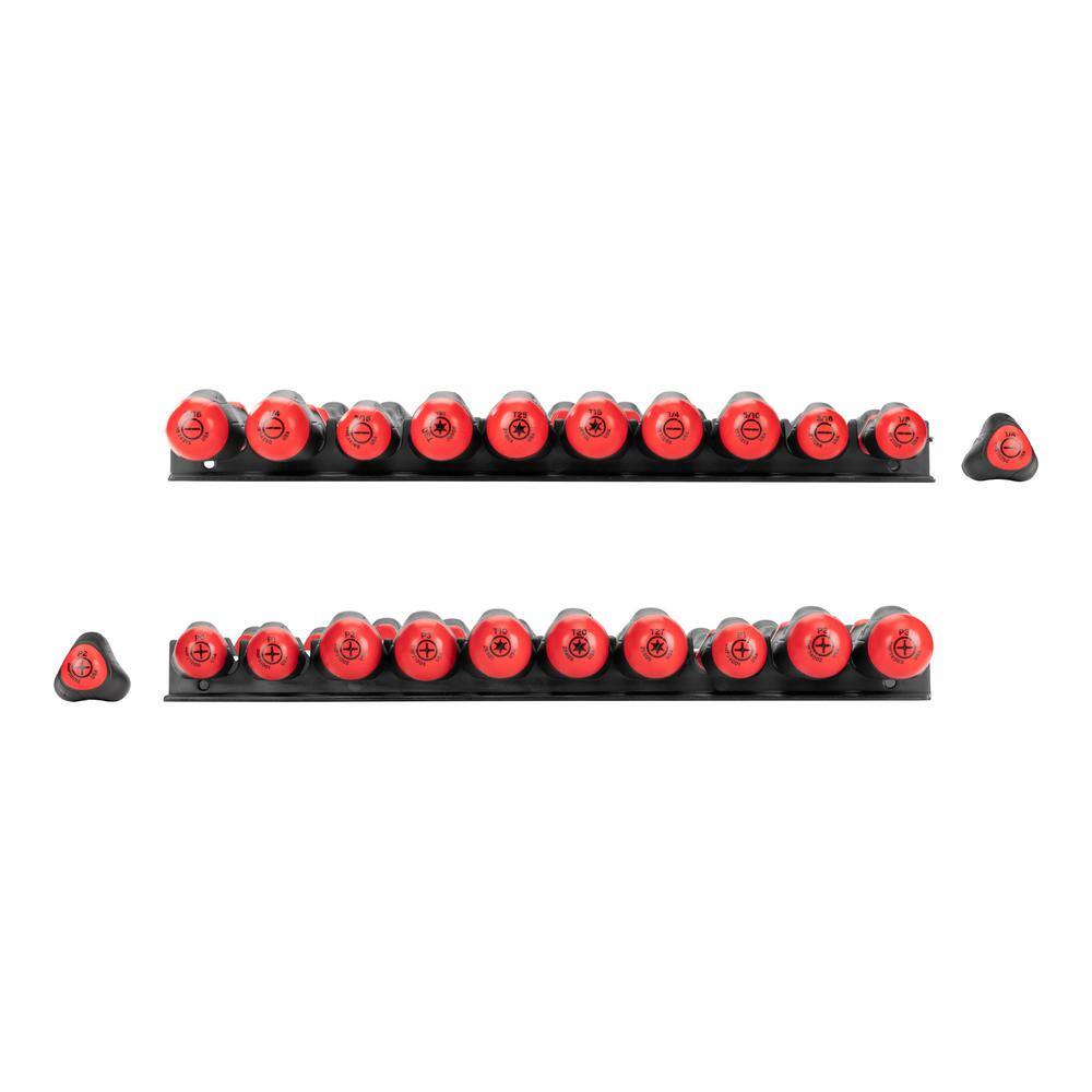 TEKTON High-Torque Screwdriver Set with Black Rails 22-Piece (#0-#318-516 in. T10-T30) DRV45500