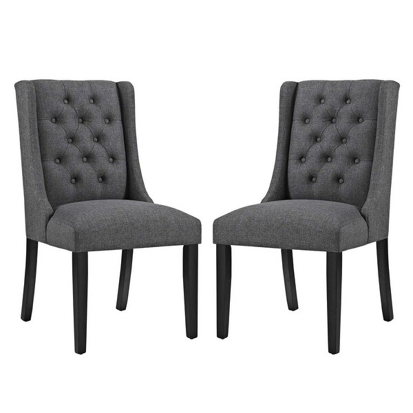 Baronet Dining Chair Fabric Set of 2 in Gray