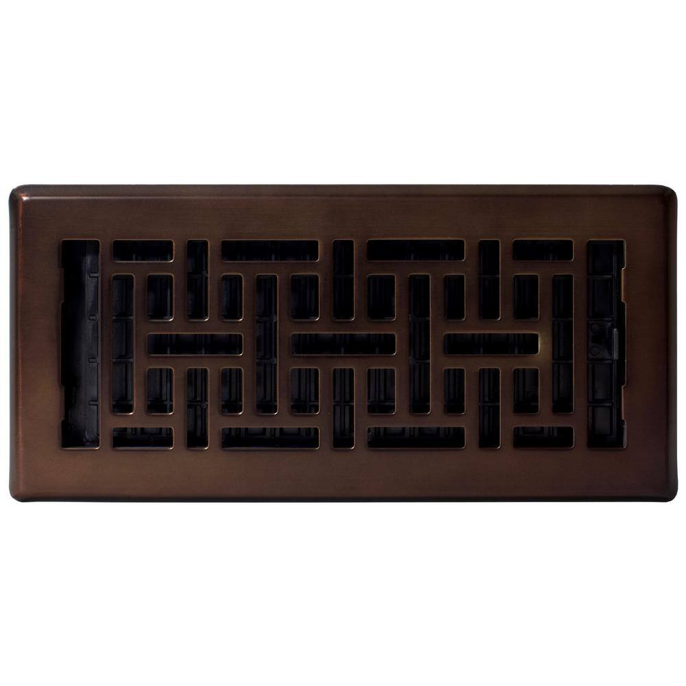 Decor Grates 4 in. x 10 in. Steel Floor Register Oil-Rubbed Bronze AJH410-RB