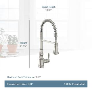 MOEN Weymouth Single-Handle Pre-Rinse Spring Pulldown Sprayer Kitchen Faucet with Power Clean in Oil Rubbed Bronze S73104ORB